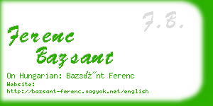 ferenc bazsant business card